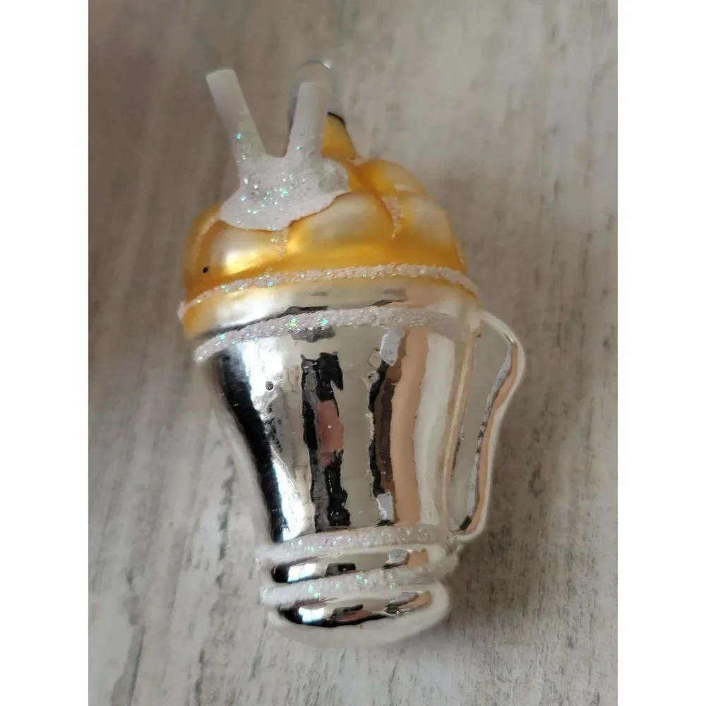 Milkshake blown glass ornament Xmas‎ decor